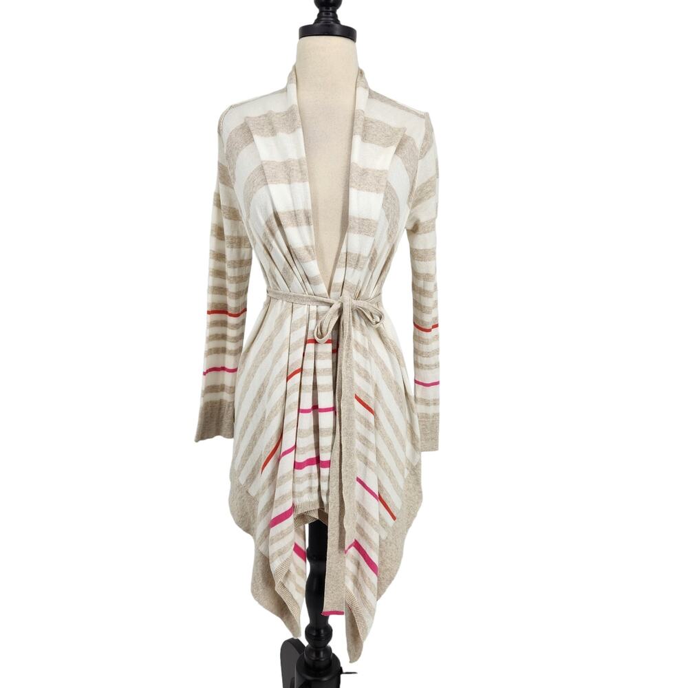 Anthropologie Moth Striped Waterfall Cardigan Sweater